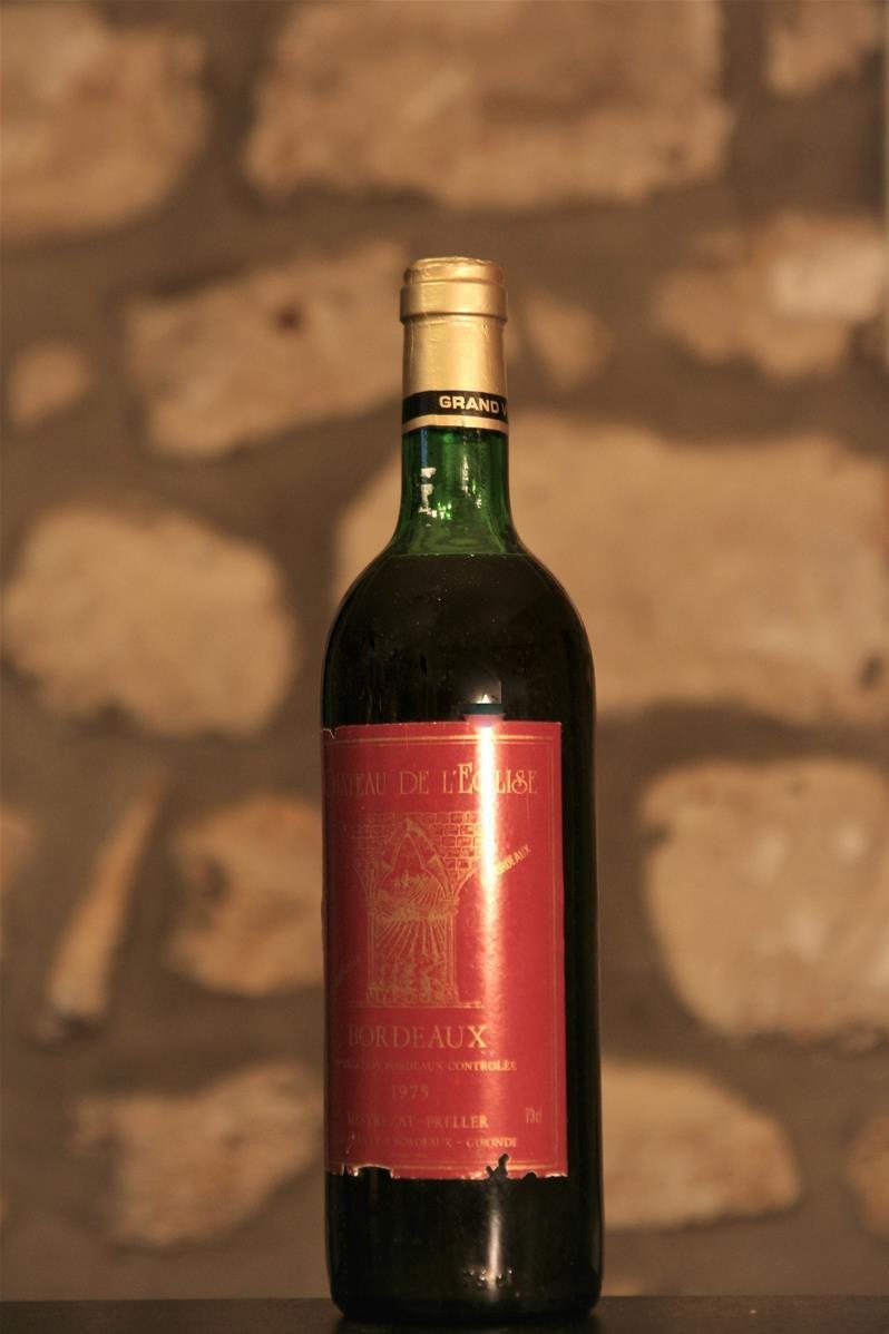 Vin Vin rouge, Bordeaux, Château de l'Eglise 1975, Vente Vins