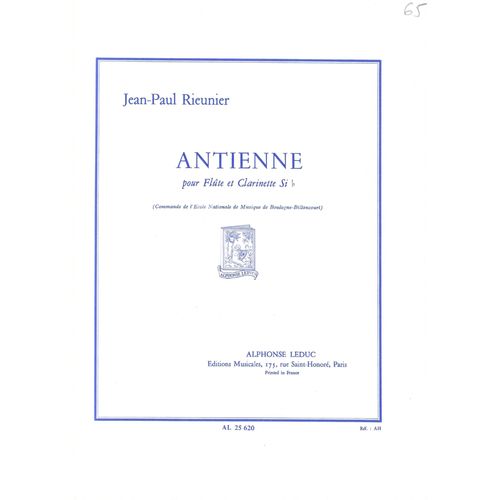 Antienne Pour Flûte Et Clarinette Si B