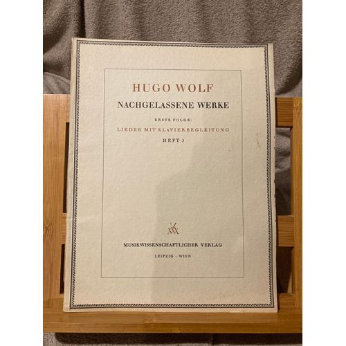 Wolf Nachgelassene Werke Vol 3 Partition Chant Piano Musikwissenschaftlicher Verlag