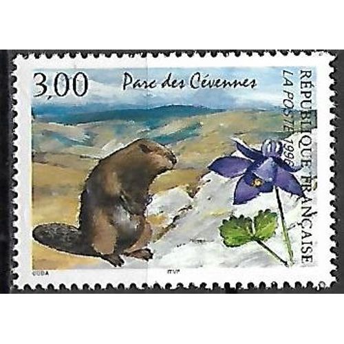 Timbre France 1996 Neuf** 2997 - Parc Des Cevennes "Marmotte Et Ancolie"