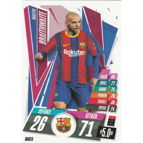 Bar 15 - Catre Topps - Match Attax - Uefa Champions League 2020 / 2021 - Martin Braithwaite - Fc Barcelone