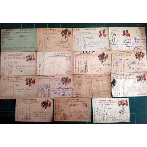 14-18 : Lot De 15 Cartes Correspondance Adressées À Un Poilu (Sergent André Marchand)