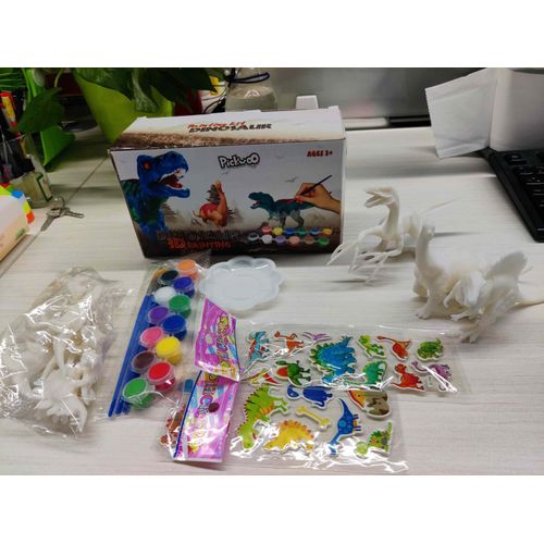 Ensemble D'art De Peinture De Dinosaure 3d D02, 12 Couleurs, Jouet Artisanal De Pâques Non Toxique Et Sans Danger Pour Enfant, Garçon Et Fille