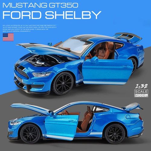 Voiture De Simulation Haute Pour Enfant, Modèle De Voiture En Alliage, 4 Portes Ouvertes, Cadeaux Pour Bébé, Ford Mustang Shelby Gt350, 1:32