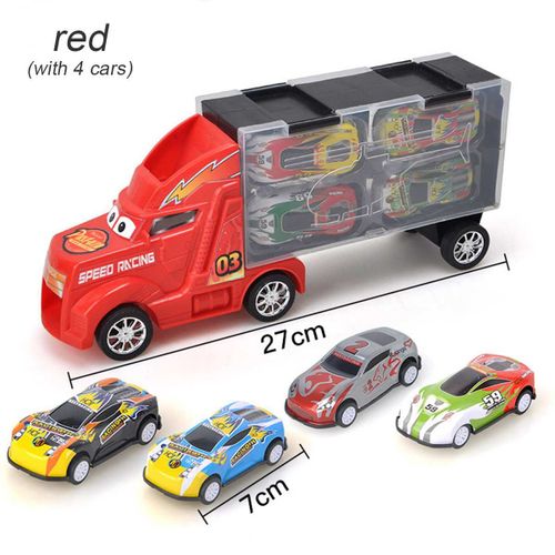 Voiture 7 Style Camion Camion Moulé Sous Pression Voiture Jouet Garçon Cadeau D'anniversaire Noël Transporteur Conteneur Camion Modèle Jouets Véhicules