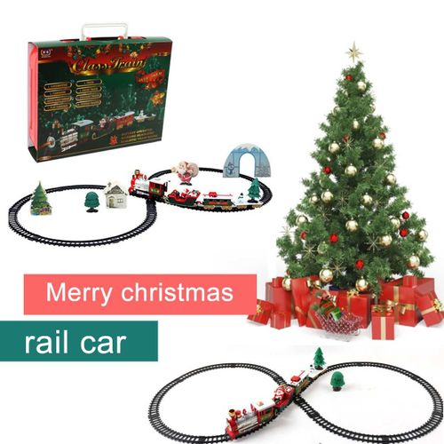 Ensemble De Train Électrique De Noël Réaliste, Décoration D'arbre De Noël, Piste Électrique Rétro Pour Enfants, Cadeaux D'anniversaire