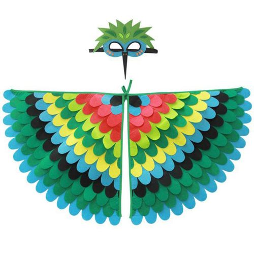 Costume Ailes D'oiseaux En Feutre Pour Enfants, Masque Cosplay Amusant Et Fausses Ailes, Costumes D'halloween, Fête De Danse À Aile De Papillon