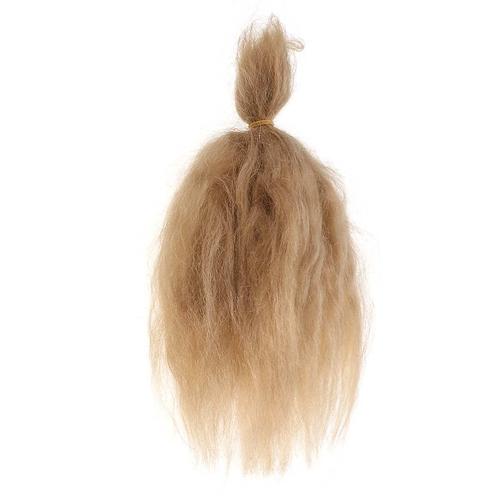 Poupée Mohair Naturelle Pour Enfants, Perruque De Chèvre Angora, Accessoires De Jouet, Cheveux 100% Purs, 15g, Brun Or, 6 Pouces, À La Mode