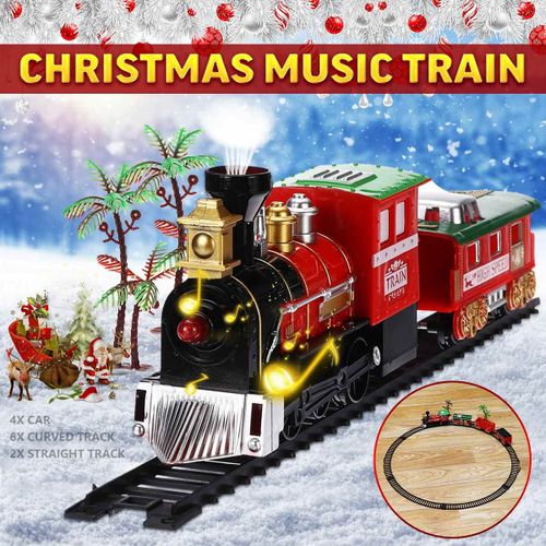 Petit Train Pour Enfants, Jeu De Train Électrique, Musique Légère, Ensemble De Train À Vapeur De Noël, Bricolage, Couture, Modèle De Cadeau
