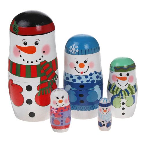Poupées De Noël Pour Enfants, 1 Ensemble, Poupées De Nid D'abeille Russes Peintes En Couleur, Artisanat Fait À La Main, Jouet Pour Bébé, Cadeau De Noël Pour Enfants