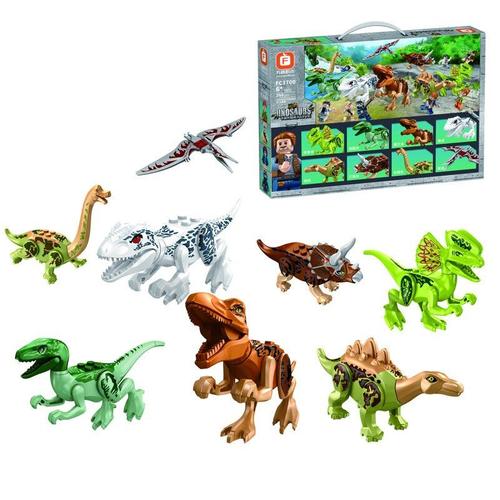 Véhicule Tout-Terrain De Tyrannosaure Velociraptor, Figurines De Dinosaures, Blocs De Construction Jurass, Jouets Jurassic World