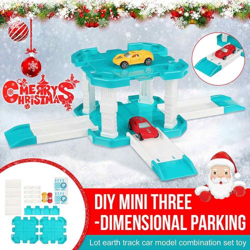 Jouet De Parking Pour Enfants, Garage De Ville Avec 2 Voitures Jouets Durables, Voiture De Course Technique, Bricolage, Cadeau De Noël Pour Garçons