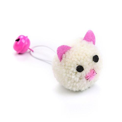 Jouets En Peluche Colorés Pour Chat, Souris, Cloches En Forme De Tête, Accessoires Interactifs Pour Animaux De Compagnie