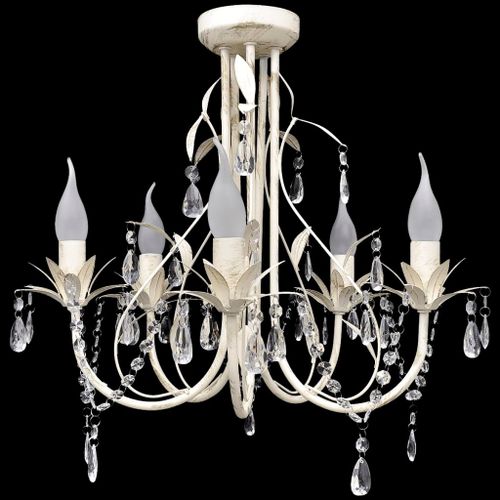 Vidaxl Lustre Suspendu En Cristal 5 Douilles D'ampoule