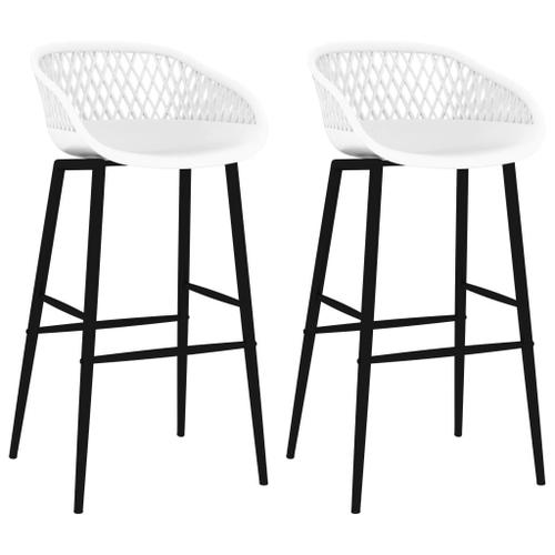 Vidaxl Chaises De Bar 2 Pcs Blanc