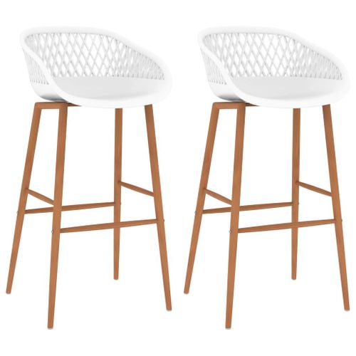 Vidaxl Chaises De Bar 2 Pcs Blanc