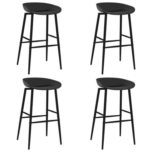 Vidaxl Chaises De Bar Lot De 4 Noir