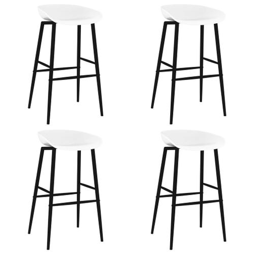 Vidaxl Chaises De Bar 4 Pcs Blanc