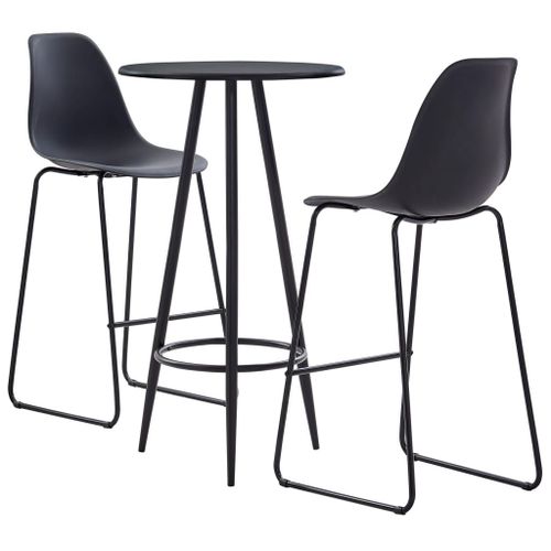 Vidaxl Ensemble De Bar 3 Pcs Plastique Noir