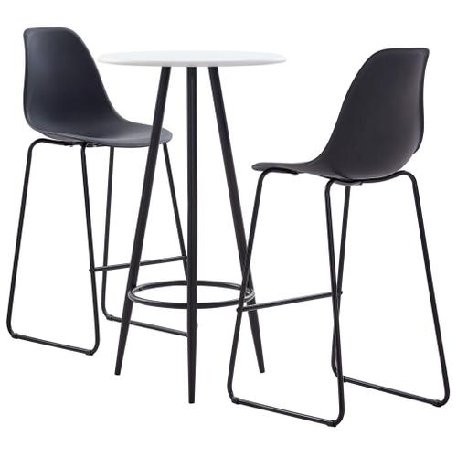 Vidaxl Ensemble De Bar 3 Pcs Plastique Noir