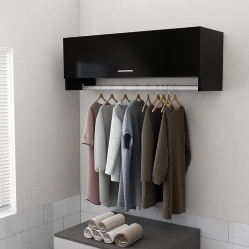 Vidaxl Garde-Robe Noir 100x32,5x35 Cm Bois D'ingénierie