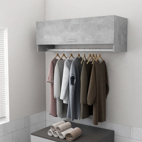 Vidaxl Garde-Robe Gris Béton 100x32,5x35 Cm Bois D'ingénierie