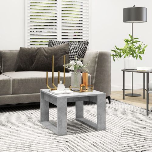 Vidaxl Table D'appoint Gris Béton 50x50x35 Cm Bois D'ingénierie