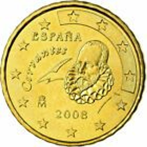 Espagne, 10 Euro Cent, 2008, Spl, Laiton,