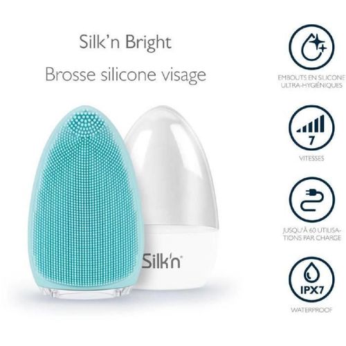 Silk'n Bright - Brosse nettoyante pour le visage - sans fil - bleu