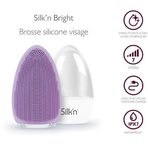 Silk'n Bright - Brosse nettoyante pour le visage - sans fil - violet