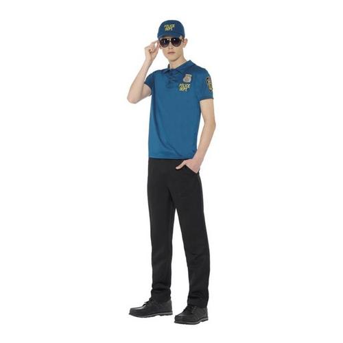 Déguisement Ou Kit De Police Pour Homme: T-Shirt, Casquette Et Lunettes