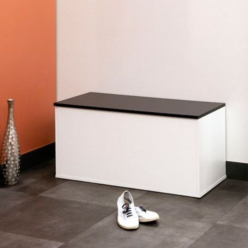 Coffre / Banc Knight Blanc Et Noir 89 X 43 - Symbiosis