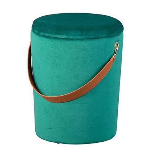 Pouf Avec Rangement 35x35x45 Cm En Velours Vert - Dilia