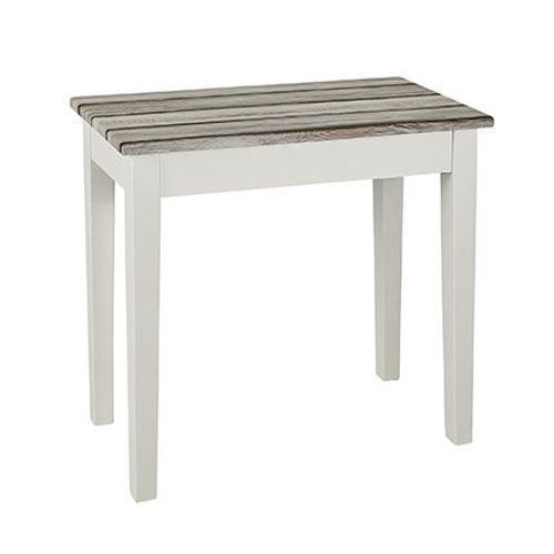 Table D'appoint 56x30x52 Cm Décor Pin Et Blanc Brillant - Simen