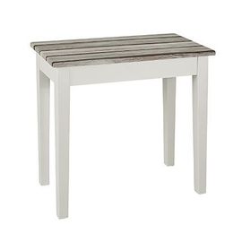 Table D'appoint 56x30x52 Cm Décor Pin Et Blanc Brillant - Simen