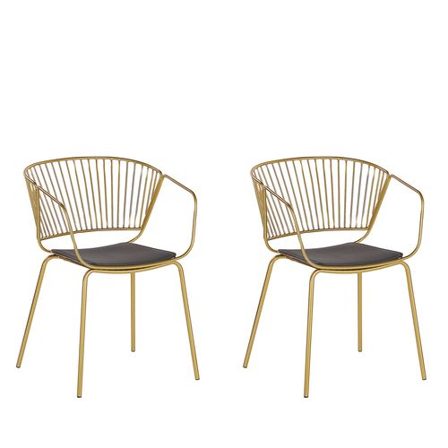 Chaise De Salle À Manger Set De 2 Métal Doré Rigby