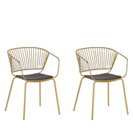 Chaise De Salle À Manger Set De 2 Métal Doré Rigby