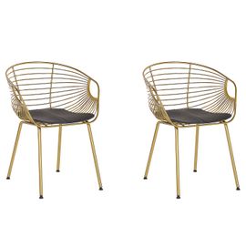Chaise De Salle À Manger Set De 2 Métal Doré Hoback