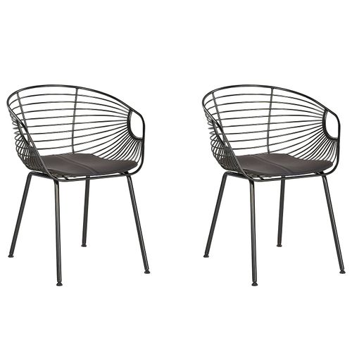 Chaise De Salle À Manger Set De 2 Métal Noir Hoback