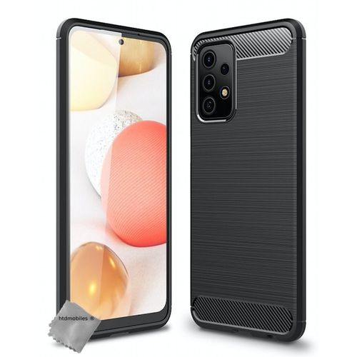 Housse Etui Coque Silicone Gel Carbone Pour Samsung Galaxy A52s 5g + Verre Trempe - Noir