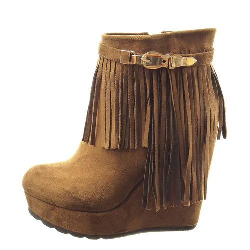 Bottine Compensée À Frange Marron 39 Rakuten - Main Image