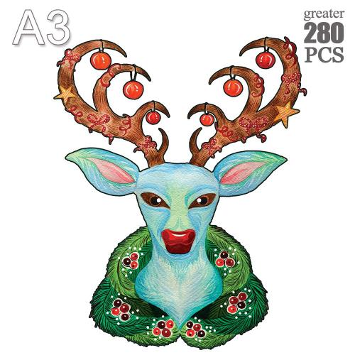 Puzzle En Bois En Forme De Cerf, Pièces D'animaux, Pour Adultes, Jouets Pour Enfants, Cadeaux De Noël, Nouvelle Collection Lu-21-A3