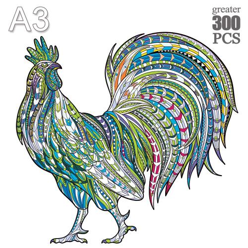 Puzzle En Bois Pour Enfants, Jouets De Décompression De Modélisation Animale, Jouets Classiques, Nouveau, 2021 Coq Ji-08-A3