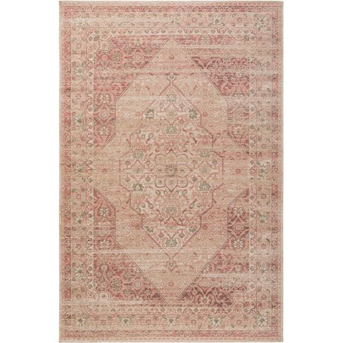 Tapis Vintage Tissé À Plat Frencie Rose 80x165 Cm - Tapis Poil Ras / Effet Usé
