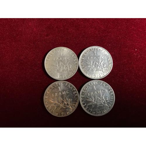 Lot 4 X 1 Franc - Semeuse - 1916 - Argent