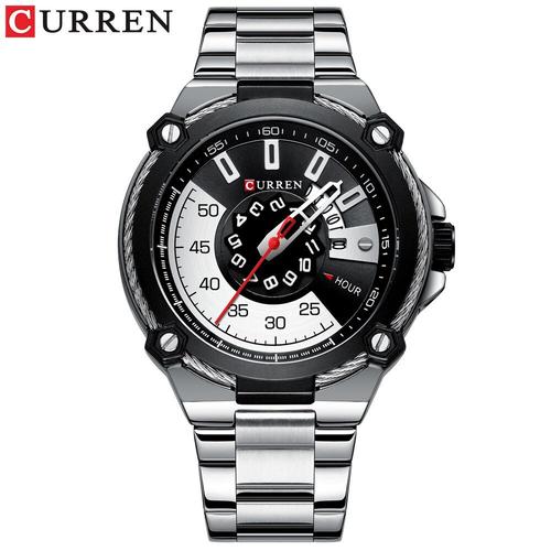 Montre Quartz Pour Hommes, Design, En Acier Inoxydable, Avec Date Automatique, Décontractée, Nouvelle Collection Silver