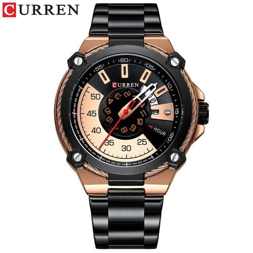 Montre Quartz Pour Hommes, Design, En Acier Inoxydable, Avec Date Automatique, Décontractée, Nouvelle Collection Black Rose