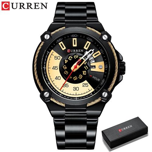 Montre Quartz Pour Hommes, Design, En Acier Inoxydable, Avec Date Automatique, Décontractée, Nouvelle Collection Black Gold Box