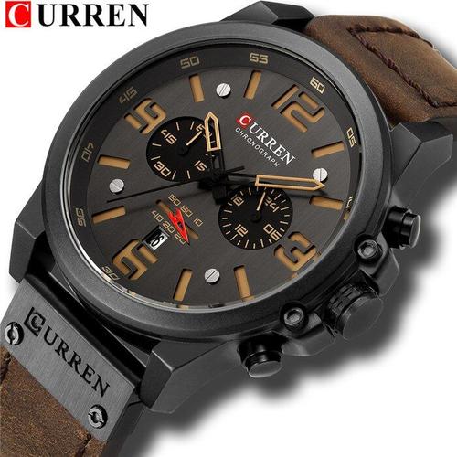 Montre Quartz Pour Hommes, Classique, Noir Et Blanc, Black Yellow