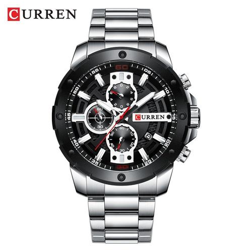 Montres Sportives Hommes Mode Montre Quartz Avec Décontracté Montre-Bracelet D'affaires Silver Watch